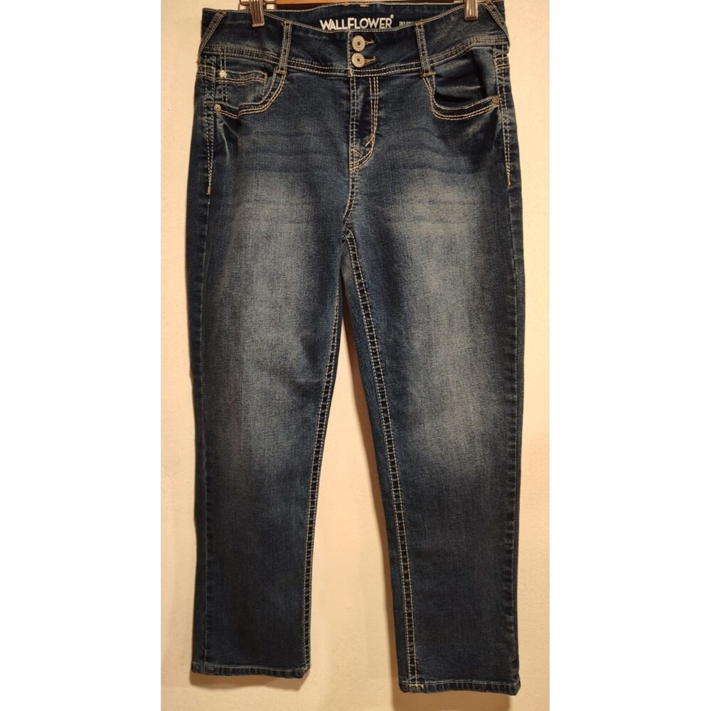 Wallflower Rhe luscious Curvy Fit Women Blue Jean Size 11Denim Straight Leg